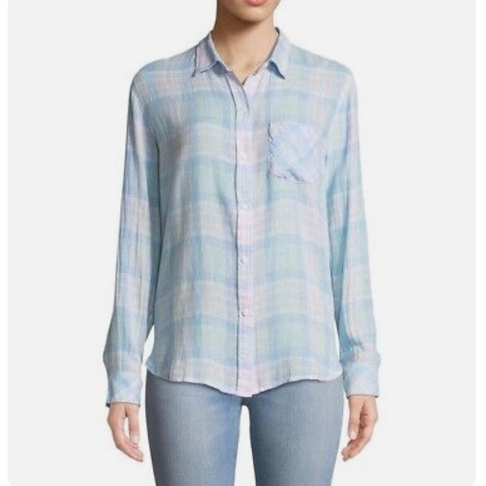 Rails Linen/Rayon Charli Check Button-Front Shirt - image 5